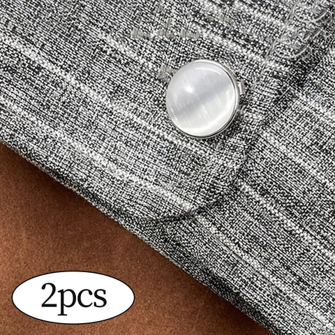 Copper Button Covers For Travel And Formal Wear Snap On Cufflink Style Accessories, close-up on fabric with button detail.