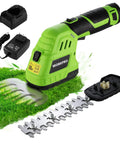 12V Cordless Grass Shear And Hedge Trimmer 2 In 1 Handheld Electric Grass Cutter With 2.0Ah Lithium Battery And 1 Hour Fast Charger