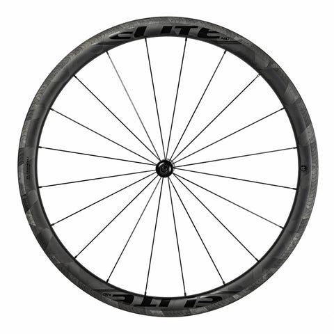 700C Road Bike Carbon Wheelset With 40mm UD X Weave Aero Rims And Rim Brake Surface, Grippy In Wet And Dry Weather, front view