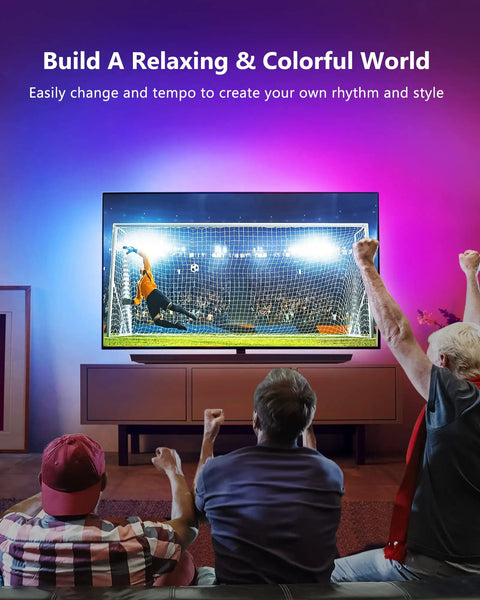 Rgb Led Strip Lights Kit With 3 Short 1.64 Foot Strips Dimmable 5050 Color Changing Tape Lights for TV backlight enhancing game viewing