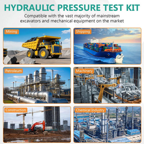 Hydraulic Pressure Test Kit usage in mining, shipping, petroleum, machinery, construction, chemical industry sectors