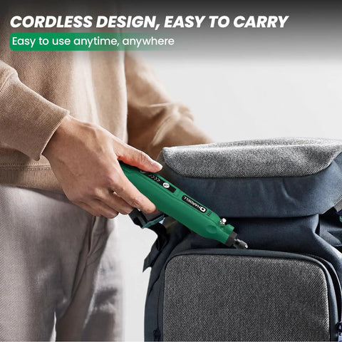 Mini Cordless Rotary Tool Kit With 69 Pieces, 5 Speed USB C Charging, Grab And Go Portable DIY Craft Set For Carving, Sanding, Grinding, Polishing, Drilling And Engraving On Wood, Resin, And Plastic, cordless use on backpack