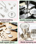 304 Stainless Steel Disc Blanks For DIY Jewelry Making And Metal Craft Projects shown as pendants and engraving samples