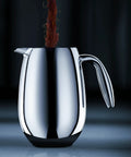 Thermal French Press Coffee Maker 51 Oz Double Wall Stainless Steel Insulated Plunger pouring rich coffee into the pot.