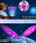 Child playing with Hand Operated UFO Drone For Kids Aerial Flying Ball With Gesture Control And 360 Flip, Purple