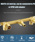 R3500-WL Rough-In Valve For 2-Handle Wall-Mount Bathroom Faucets Replacement Durable Brass Construction Valve Only Trim Not Included