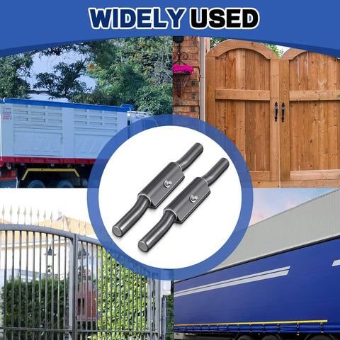 Heavy Duty Raw Steel Trailer Ramp Door Hinges 6 Pack 1 Inch By 10 Inch shown on various gates and trailers, ideal for RVs and trucks.