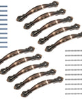 10 Pack Cabinet Drawer Pulls With Two And A Half Inch Hole Centers Solid Copper Red Handles for Wardrobe and Cupboard, includes screws