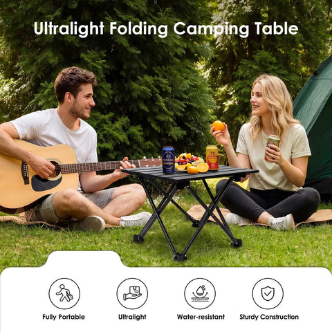 Two Pack Ultra Light Portable Camping Table Foldable Car Tray Table With Carry Bag For Camping Picnics BBQs Beach And Outdoor Trips
