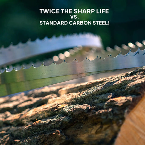 132 Inch Sawmill Bandsaw Blades 5 Pack DoubleHard 10 Degree All Purpose Hook Angle For Softwoods To Hardwoods on log