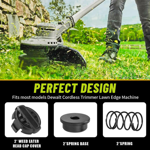 Weed Trimmer Head Replacement For DWO1DT995 Cordless String Trimmer, cap and spring parts, fits DCST922P1