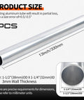 6061 Aluminum Tubing 1-1/2 Inch Outer Diameter 1-1/4 Inch Inner Diameter 13 Inch Length Seamless Round Tube 3mm Wall
