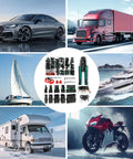 Weather Pack Connector Kit Bundle with 401 Pieces shown with vehicles and boats for versatile use