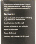 Get Your Hella Accurate Silicate Test Results To Keep Your Rad Aquarium Setup Healthy With This Badass 75 Test Kit inner packaging showing features and specifications.