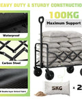 Heavy Duty Collapsible Wagon Cart For All Terrain Use With 100Kg Load Capacity Portable Folding Utility Wagon loaded with bags
