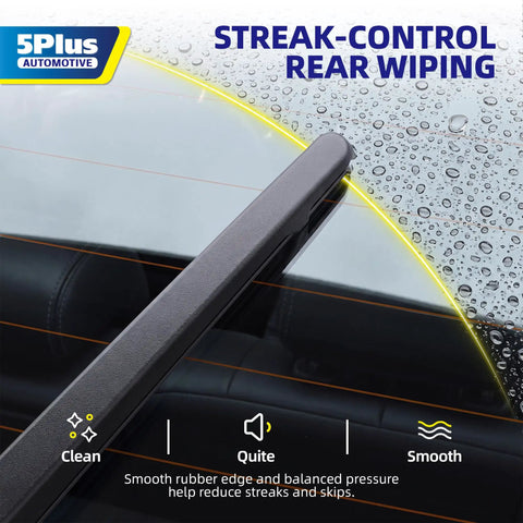 Premium 11 Inch Rear Windshield Wiper Blade Delivers Dead Nuts Grip And Whiz Bang Smooth Sweep With Zero Hassle Direct Fit For Chevy Hhr Hyundai Accent Trunk Glass on wet windshield.
