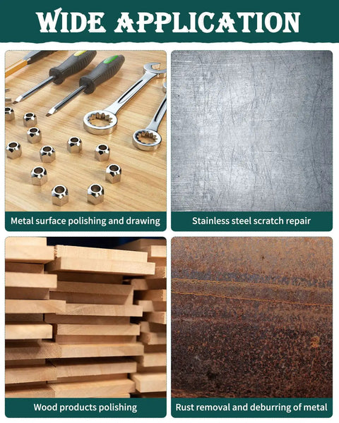 Wide application of Heavy Duty 8 Inch Bench Grinding Wheels With 240 Grit Non Woven Tight Weave Buffing Pads for metal and wood polishing.