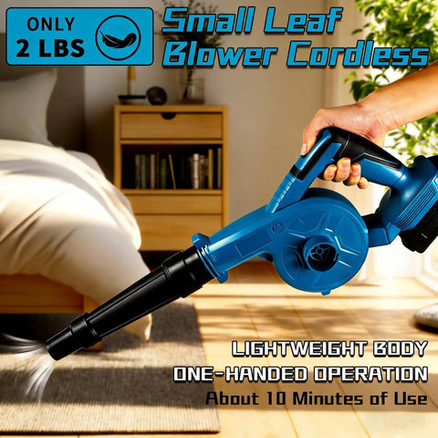 Cordless Mini Leaf Blower Vacuum Compatible With Makita 18V Battery in use, lightweight handheld design indoors