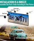 Installation of 8 Pack Car License Plate Screws Kit With Black Metal Bolts Caps Foam Pads And Anti Rattle Anchors For Frames And Covers On Cars Trucks And SUVs Three Fourths By One Fourth Inch Fasteners For Your Ride