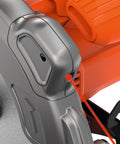 Close-up of Heavy Duty 1250 Watt Circular Saw Featuring Integrated Laser Guide for precise cuts.