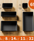 Epic 69 Piece Tool Drawer Organizer Set In Five Sizes For Desk Drawer Rolling Tool Chest And Tray Storage Black Keeps Your Gear Sorted, Easy Access And Ready To Go on wood surface