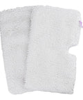 Two white microfiber replacement mop pads for Shark Steam Pocket Mop S3500 Series with hook and loop closure