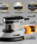 Detail Sander For Precise Handheld Work 1.5A Mouse Palm Corded Sander With Slick Dust Collection close-up showing features