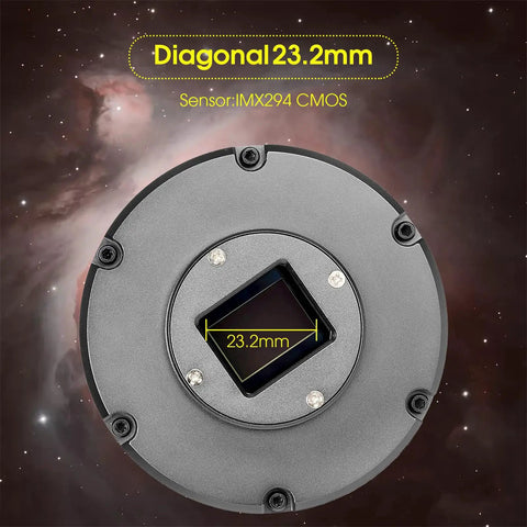 Back view of Cooled Telescope Camera With 11.7 MP USB 3.0 IMX294 Back Illuminated Sensor showing 23.2mm diagonal sensor size.