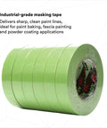 Pro Grade High-Performance Green Masking Tape 401 Plus for sharp paint lines with superior adhesion, bulk rolls, side view