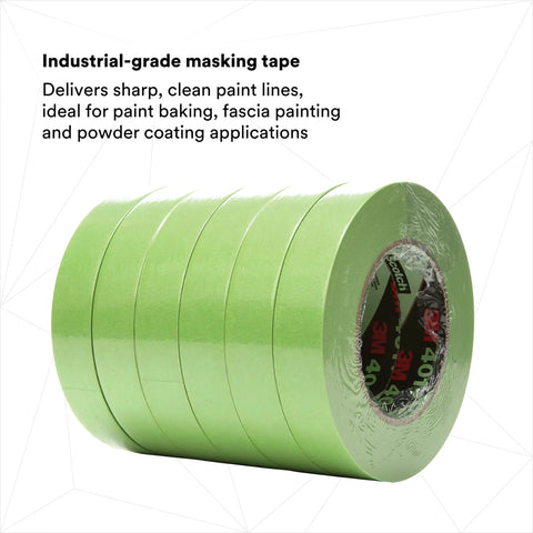 Pro Grade High-Performance Green Masking Tape 401 Plus for sharp paint lines with superior adhesion, bulk rolls, side view
