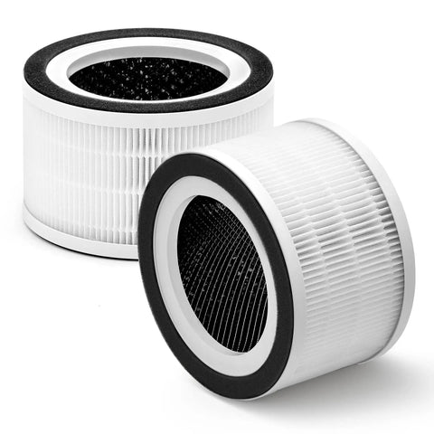 Replacement Filter Set For Afloia Halo And Mooka Allo Air Purifiers, H13 True HEPA 0.3 Micron Filtration, 3 Stage, 2 Pack on display