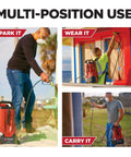 Tough As Nails 18V Cordless Airless Paint Sprayer With Advanced HEA Tech used in various positions for versatile application.