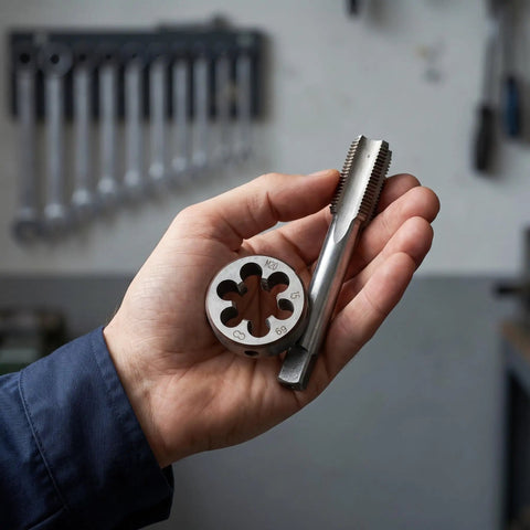Top Notch M20 X 1.5 Metric Hand Thread Tap And Die Set For Serious Gear Head Repair Work With Hardened Alloy Steel Cutting Tools, hand-held