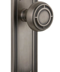Mission Plate With Mission Knob Double Dummy Antique Pewter Interior Door Hardware Set For Push Pull Function