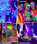100W LED Black Light Bar IP66 Waterproof Outdoor Glow Lighting Kit for neon glow parties, body paint, posters, Halloween decor.