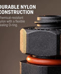 Close-up of Rock Solid IP68 Waterproof Breather Screw M12x1.5 Air Vent valve showing durable nylon and O-ring detail.