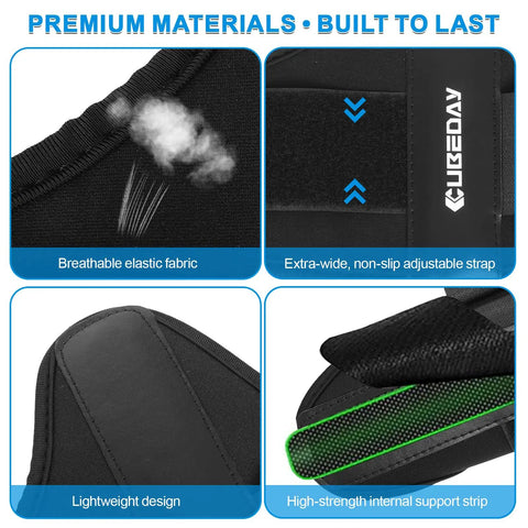 Close-up of Golf Wrist Brace And Arm Band Training Kit detailing breathable fabric, adjustable strap, and support strip.