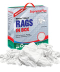 Bulk White Cotton Cleaning Rags Recycled T Shirt Rag Pack 5 Lb Compressed Box for oil, grease, paint, stain cleanup