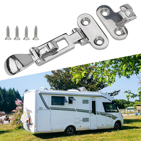 316 Stainless Steel Anti Rattle Marine Latch For Yacht Door Cabinet Toolbox Silent Buckle Hasp Mirror Polished Finish With M5 Screws Silver Heavy Duty Marine Grade Hardware