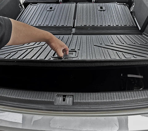 All Weather TPE Cargo Mat With Backrest Mats For Volkswagen Atlas 6 And 7 Seat SUV trunk liner installation