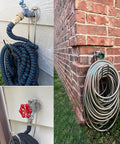 Wall Mounted Garden Hose Holder 304 Stainless Steel Rust Proof Heavy Duty Hose Hanger Keeps Up To 50 Ft Of Garden Hose Off The Ground