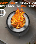 Fire Pit Surround Tabletop For Outdoor Solo Stove Bonfire And Wood Burning Use With Heat Resistant Fabric Wrap Sturdy Alloy Frame