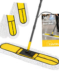 Pro Level Heavy Duty 36 Inch Commercial Dust Mop With Adjustable Telescoping Handle Industrial Janitor Broom Built Tough To Sweep Warehouse Floors No Hassle Easy Clean with microfiber pads.