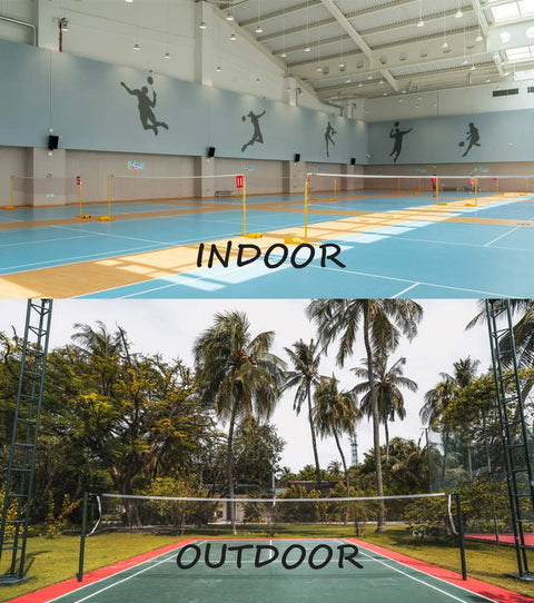 Replacement Badminton Net For Indoor And Outdoor Play 20 Feet By 2.5 Feet Durable Weather Resistant Mesh Great For Backyard Beach Garden And Even Pickleball installed in indoor and outdoor settings.