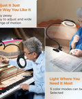USB Clip On Handy Magnifier Lamp With 3.2 Inch Lens And 62 High CRI LEDs 10X Magnification used for piano and reading