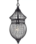 Black Globe Crystal Pendant Chandelier For Farmhouse Lighting 1 Light Dope Modern Rustic Ceiling Fixture With Height Adjustable Chain