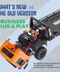 Six Wheel 6x6 RC Rock Crawler V1.5 1/18 Scale All Terrain Off Road Ready To Run With open hood showing brushless upgrade