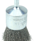 Wolverine One Inch Crimped Wire End Brush With Stainless Steel Fill Six Thou For Aggressive Brushing One Quarter Inch Stem
