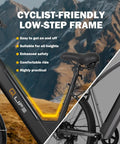 "Get Up And Go City Commuter Electric Bike For Adults With 65 Mile Range 1200 Watt Peak Motor 26 Inch Ebike featuring low-step frame"