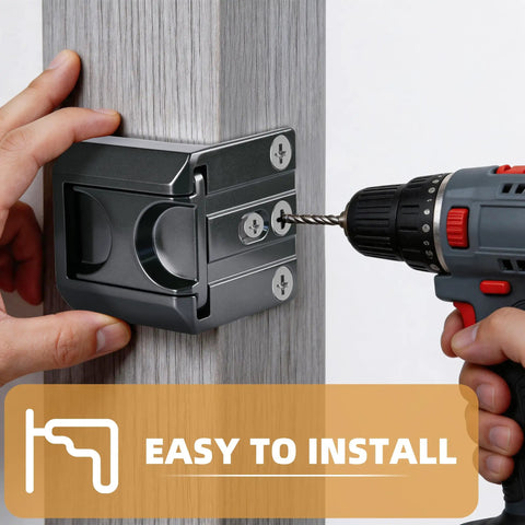 Heavy Duty Home Security Door Locks 2 Pack Grey Badass Anti Pry Reinforcement For Front Sliding Doors Tough As Nails Build, installed with drill.